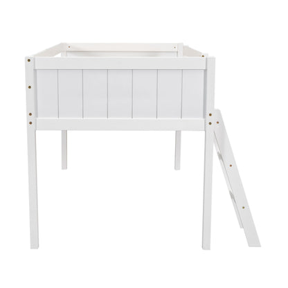 Low Loft Bed With Adjustable Ladder