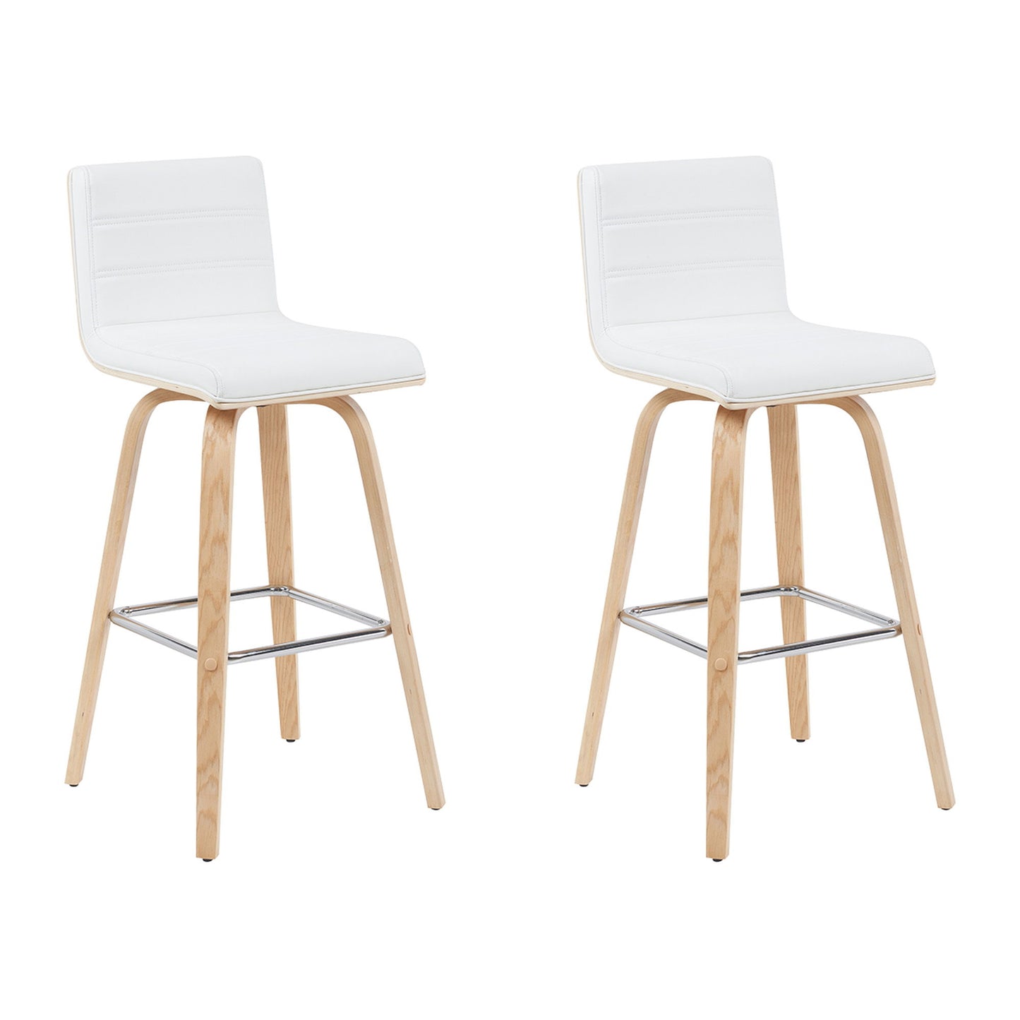 Vienna - Modern Swivel Bar Height Stool - Patterned Oak Wood Frame