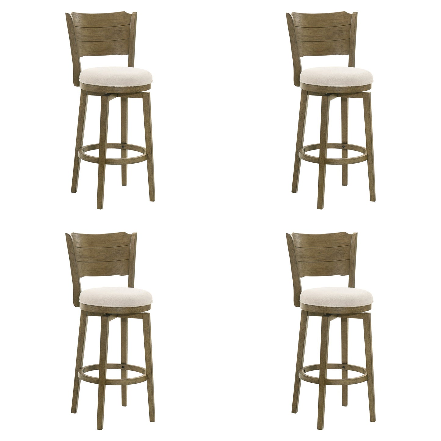 Winsley - Coastal Modern Swivel Wood Bar Height Kitchen Bar Stool