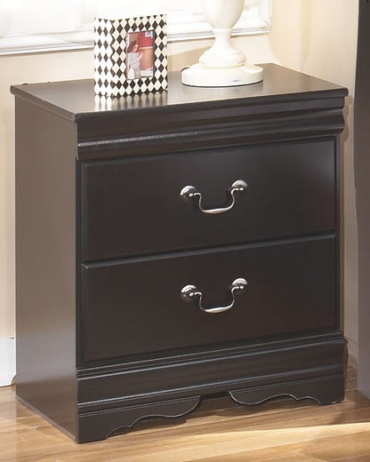 Huey Vineyard - Black - Two Drawer Night Stand