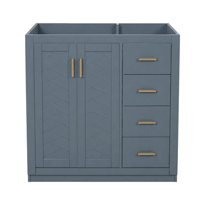 Retro Style Bathroom Vanity, 3 Drawers & Soft Closing Doors