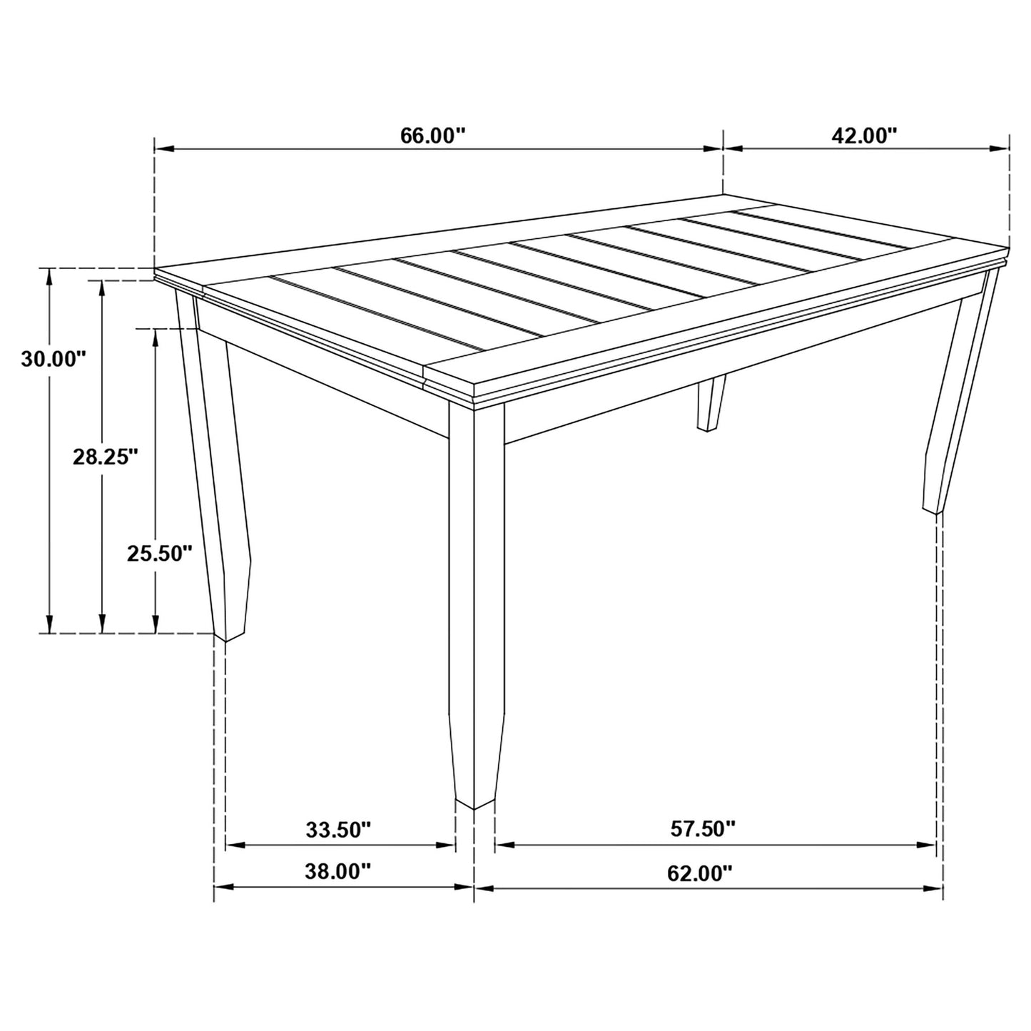 Dexter - Rectangular Plank Top Dining Table - Dark Gray