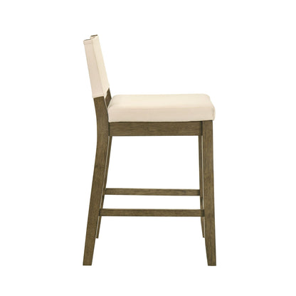 Yaneli - Contemporary Natural Wood Counter Height Kitchen Bar Stool