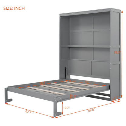 Murphy Wall Bed With Shelves, Space Saving