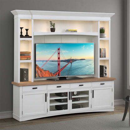 Americana Modern - TV Console with Hutch, Backpanel and LED Lights