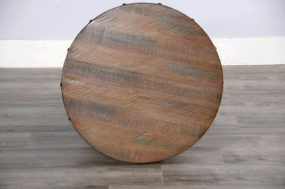 Planked Wood Round Table