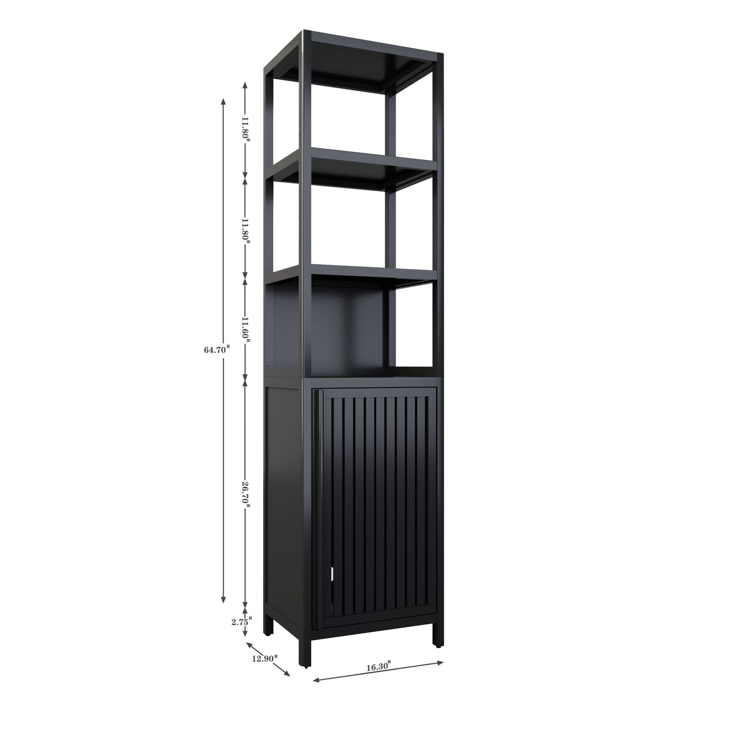 Storage Cabinet With Tall Tower, Multifunctional For Bathroom