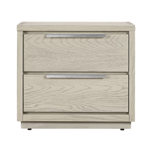 Abbey - 2 Drawer Nightstand - Gray Oak