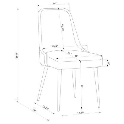 Side Chairs Upholstered With Tapered Legs (Set of 2) - Gray