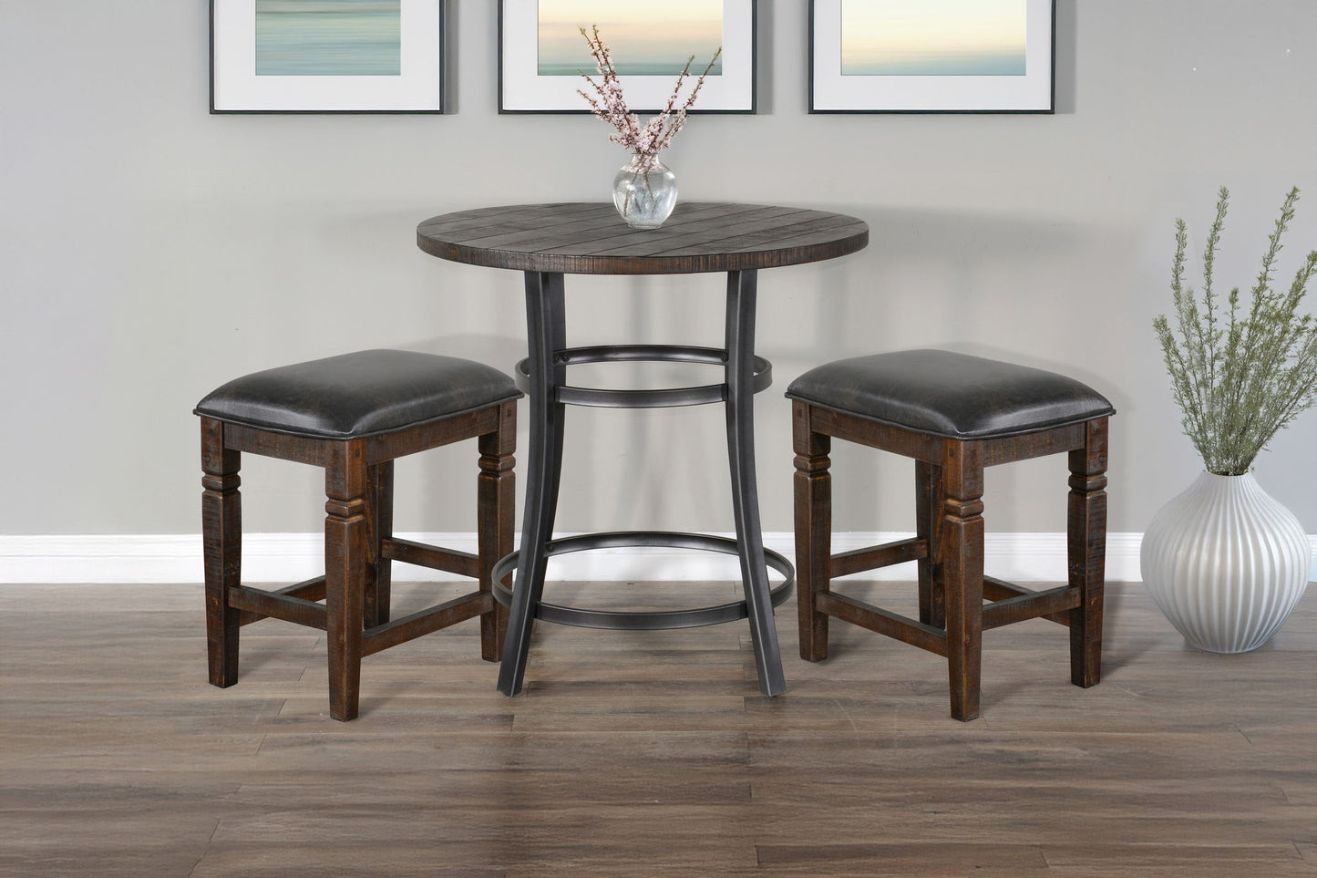 Counter Height Backless Stool Dining Set