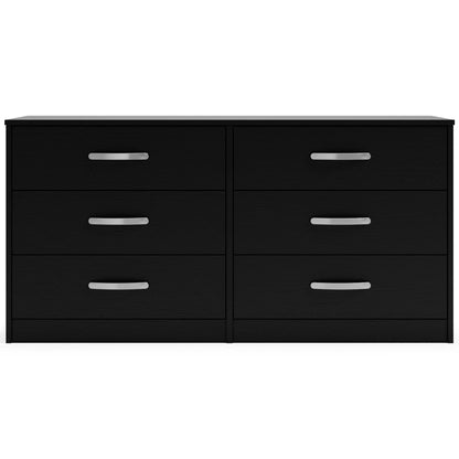 Finch - Black - Six Drawer Dresser - 29'' Height