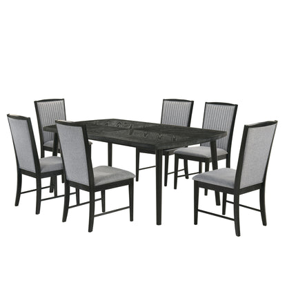 Skyline - Rectangle Dining Table With 6 Chairs - Black