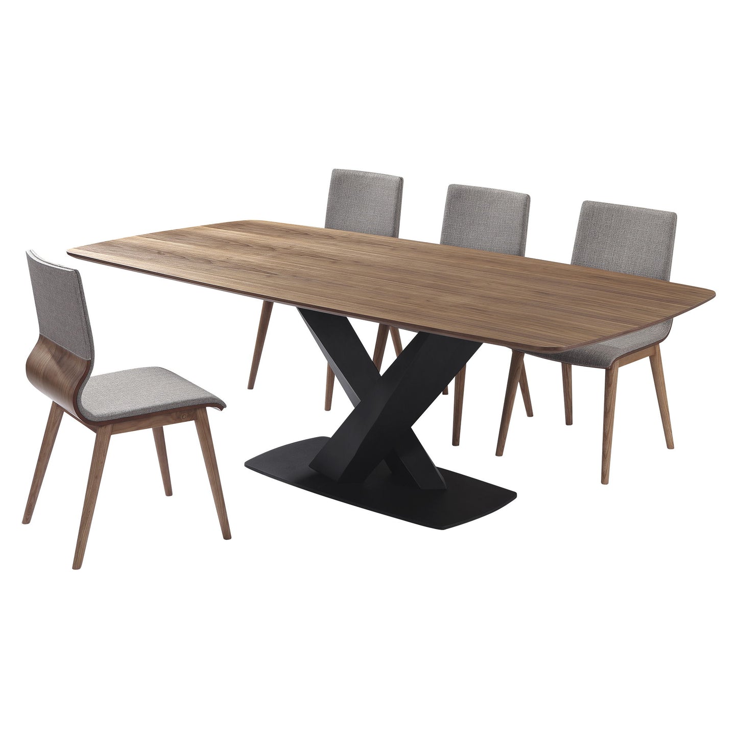 Everett - 5 Piece Dining Set - Walnut