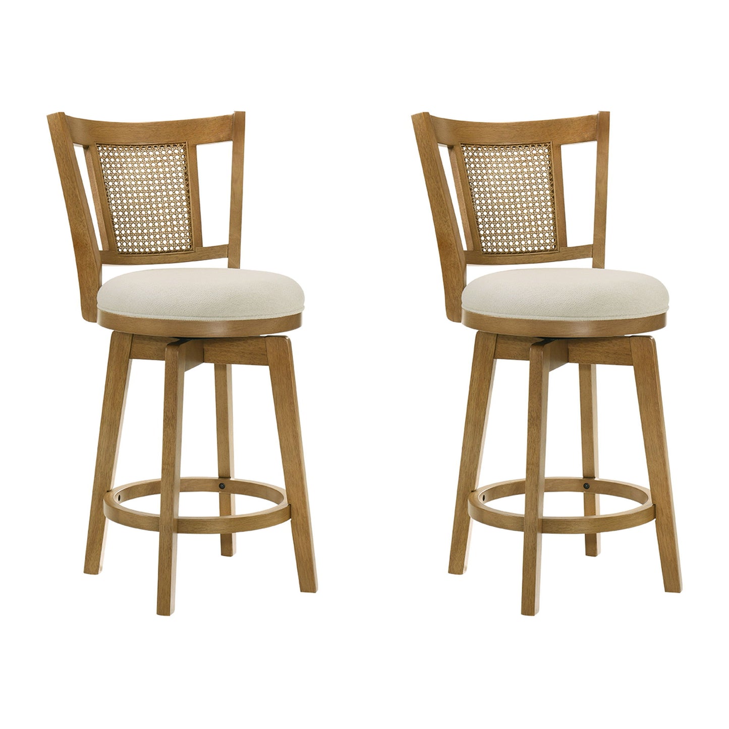 Isla - 26" Amber Glow Counter Height Rubberwood Swivel Barstool