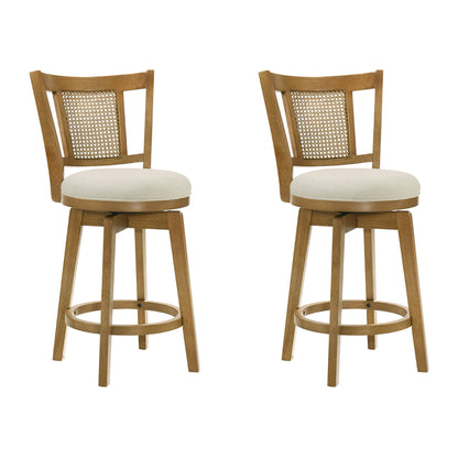 Isla - 26" Amber Glow Counter Height Rubberwood Swivel Barstool