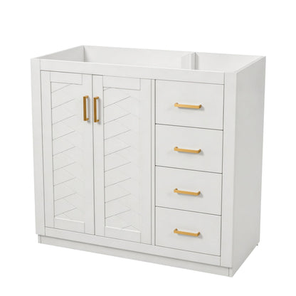 Retro Style Bathroom Vanity, 3 Drawers & Soft Closing Doors
