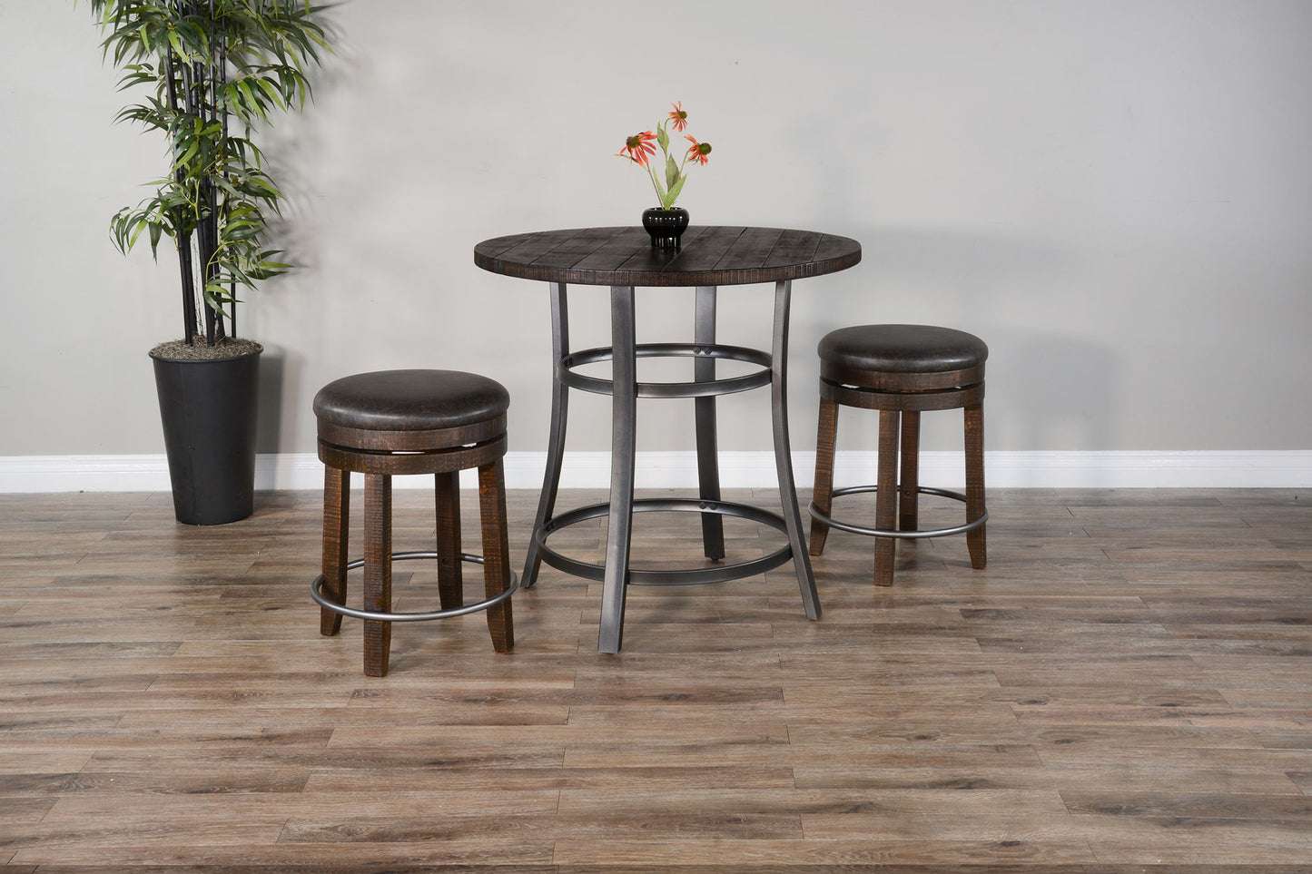 Counter Height Backless Round Stools Dining Set