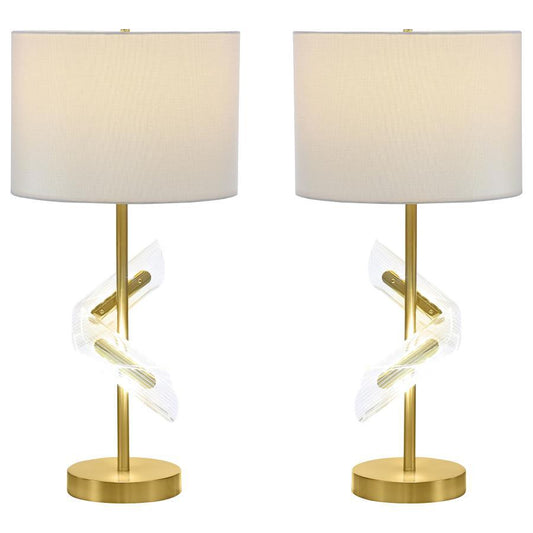 Kingsley - Drum Shade Table Lamp (Set of 2) - Gold