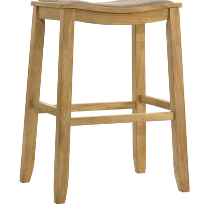 Iyani - Coastal Modern Wood Bar Height Kitchen Bar Stool