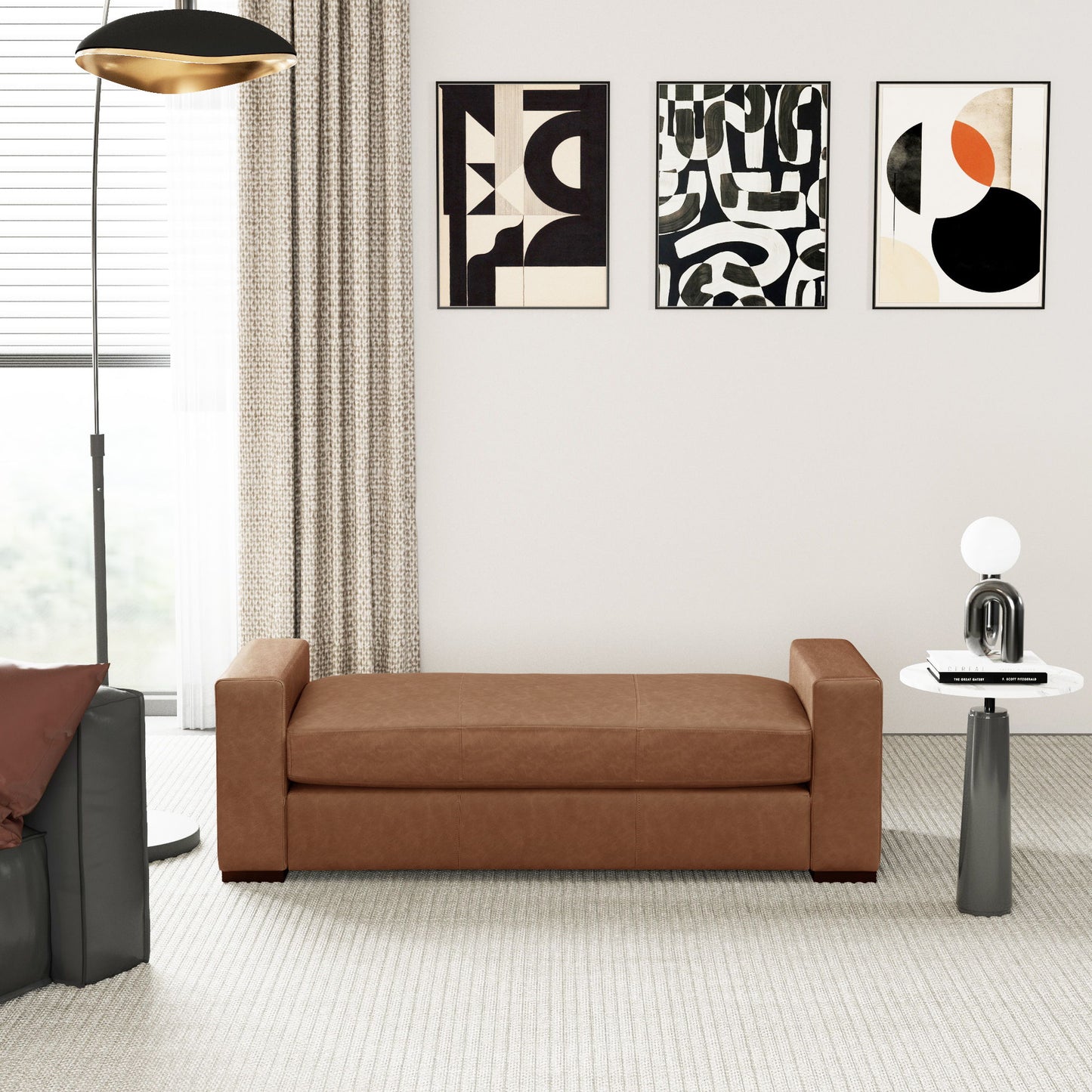 Ottoman With Unique Armrest Design For Living Spaces