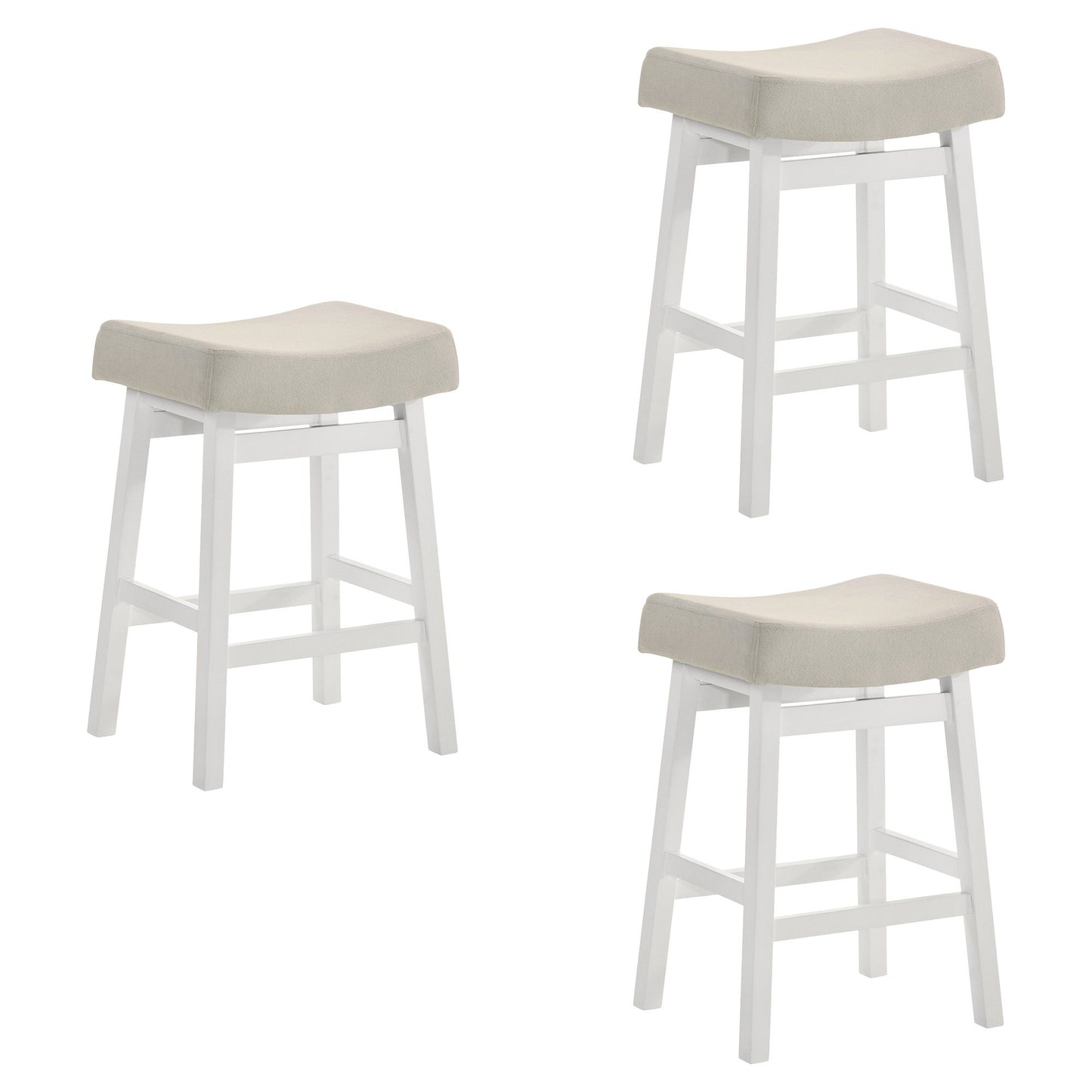 Lenon - Modern Farmhouse Wood Counter Height Kitchen Bar Stool