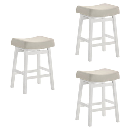 Lenon - Modern Farmhouse Wood Counter Height Kitchen Bar Stool