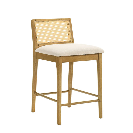 Tobias - Coastal Modern Wood Counter Height Kitchen Bar Stool