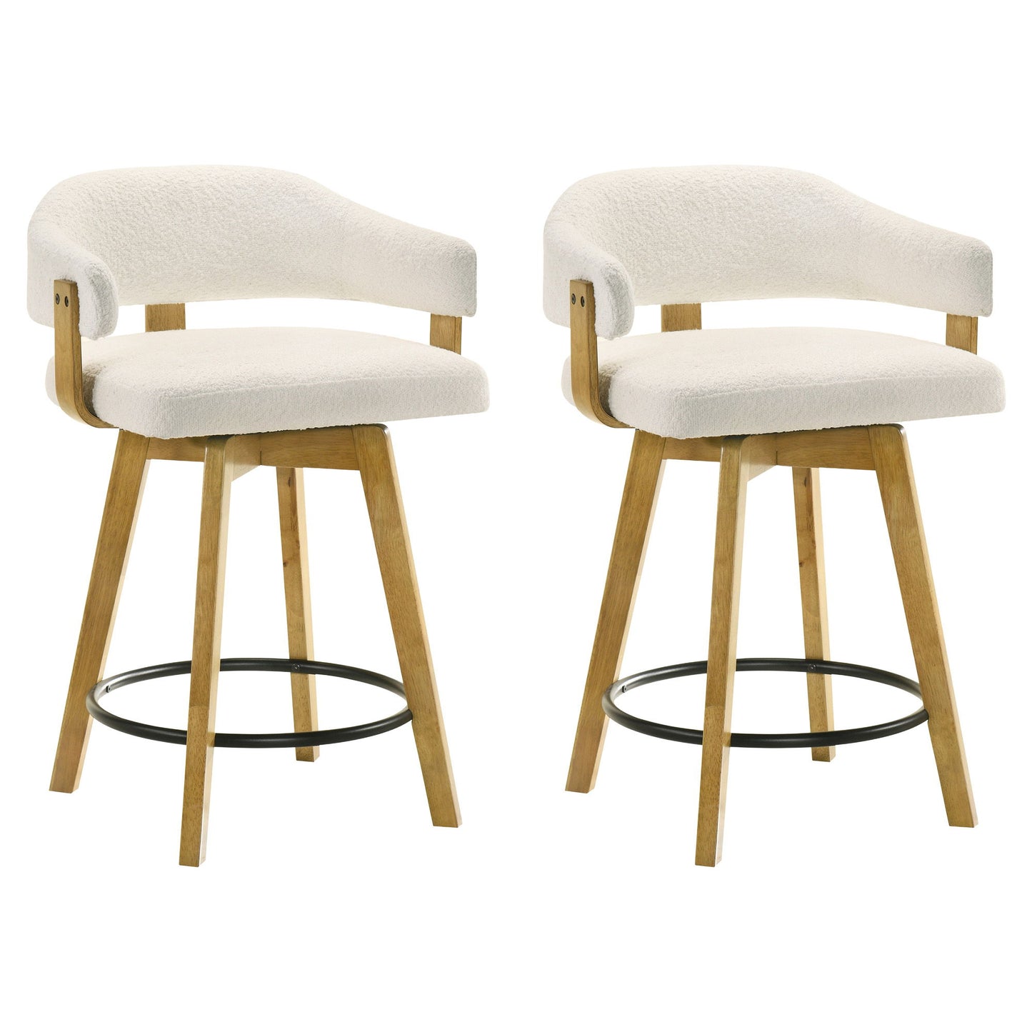 Callah - Contemporary Natural Wood Counter Height Kitchen Bar Stool