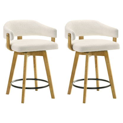 Callah - Contemporary Natural Wood Counter Height Kitchen Bar Stool