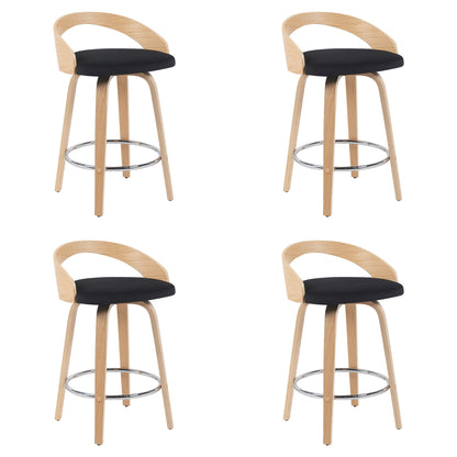 Sonia - Modern Swivel Counter Height Bar Stool - Patterned Oak Wood Finish