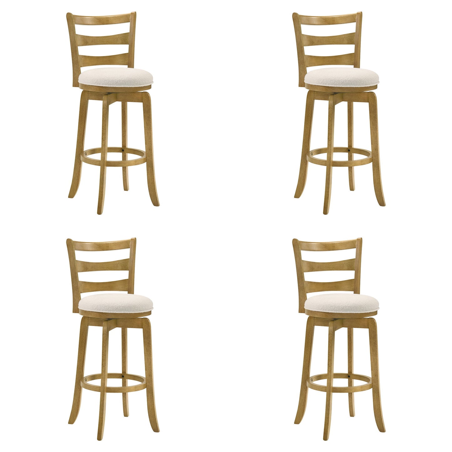 Melindra - Modern Farmhouse Swivel Wood Bar Height Kitchen Bar Stool