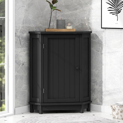 Bathroom Cabinet Triangle Corner Storage Cabinet With Adjustable Shelf Modern Style