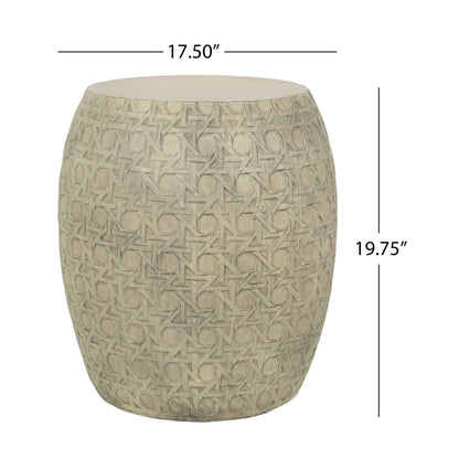 Outdoor Lightweight Concrete Side Table - Antique Yellow