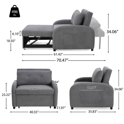3 In 1 Convertible Sleeper Sofa Bed For Living Room