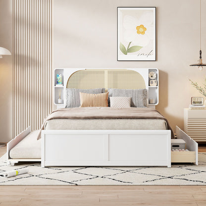 Headboard Bed With 2 Drawers And Trundle