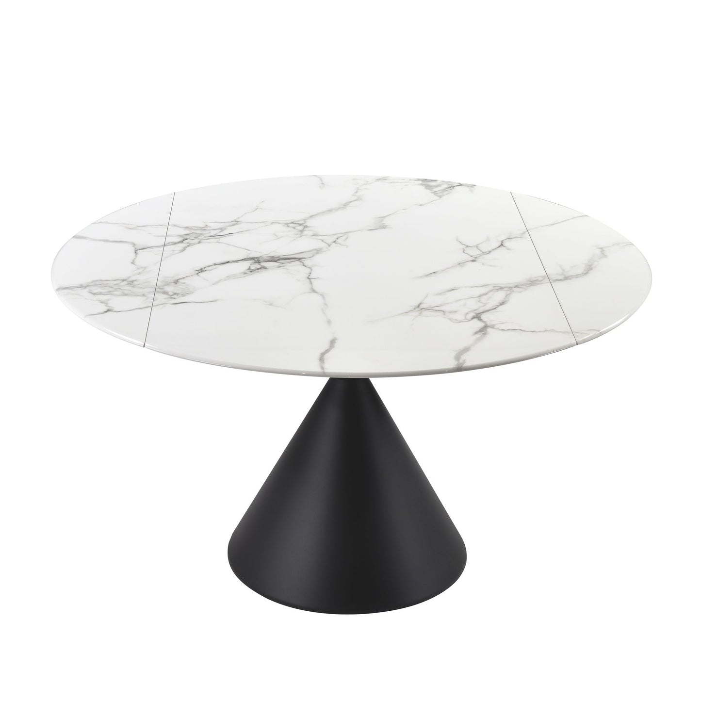 Abel - Extendable Round Dining Table - White