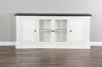 Carriage House - Media Console - White / Dark Brown