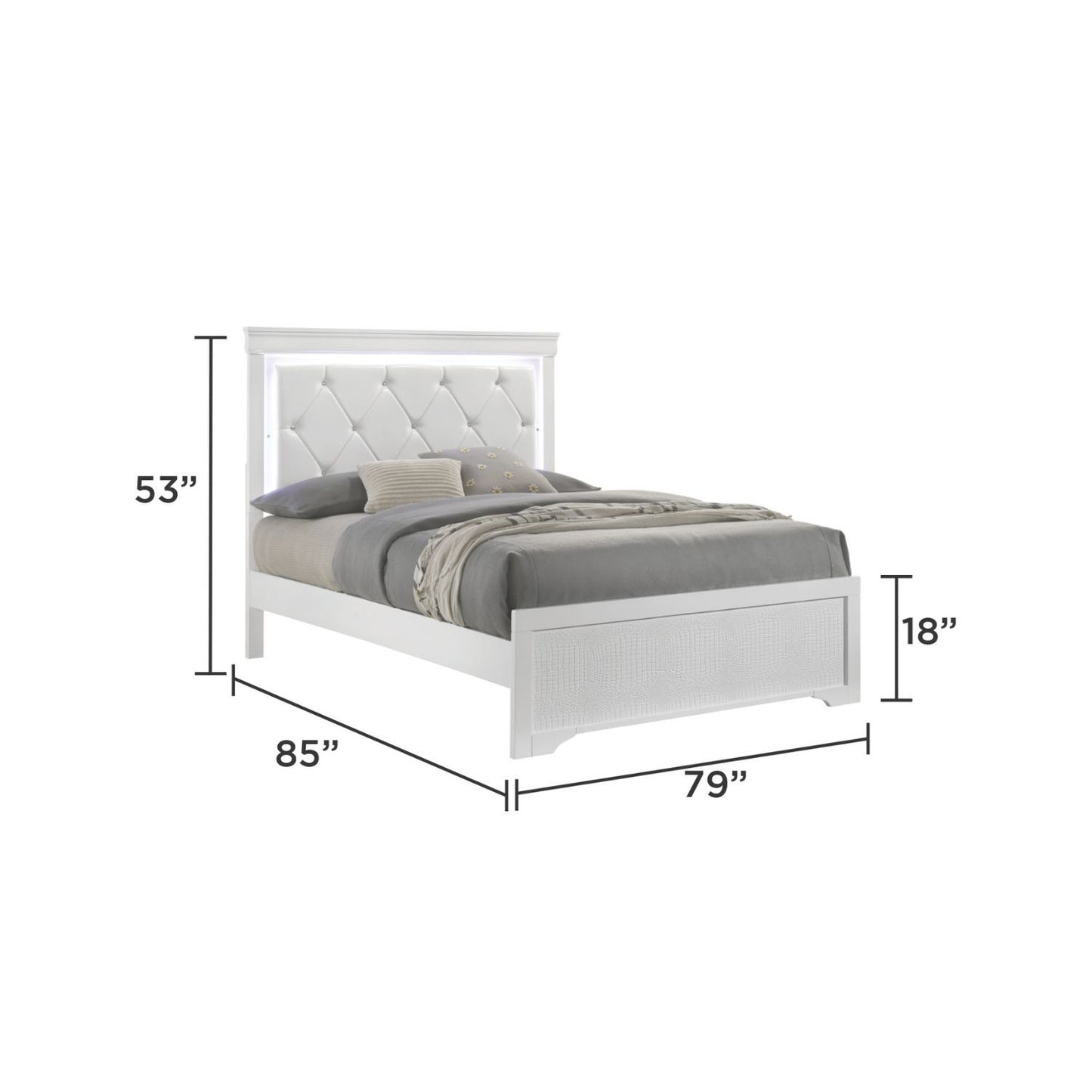 Blaze - Modern Bedroom Set With LED Headboard