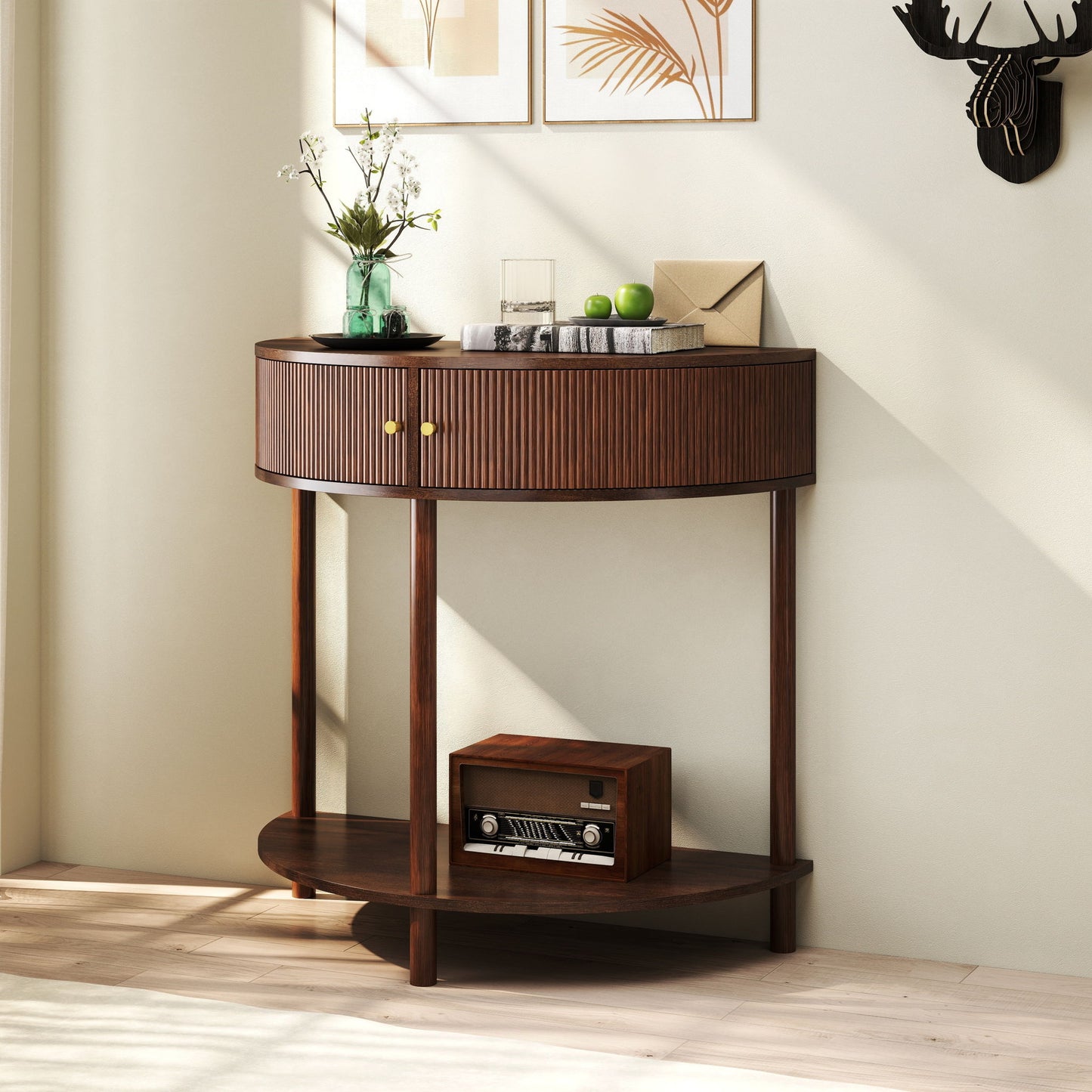 Demi Lune - Console Table With 2 Storage Drawers