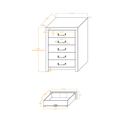 Monica - Chest With Spacious Drawers Bar Handles - Dark Oak