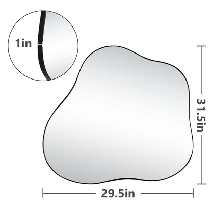 Cloud Shaped Metal Accent Wall Mirror - Black
