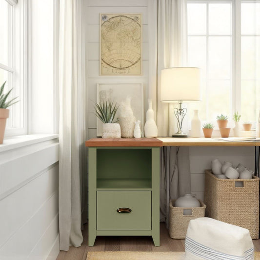 Vineyard - Drawer File - Sage Green, Fruitwood
