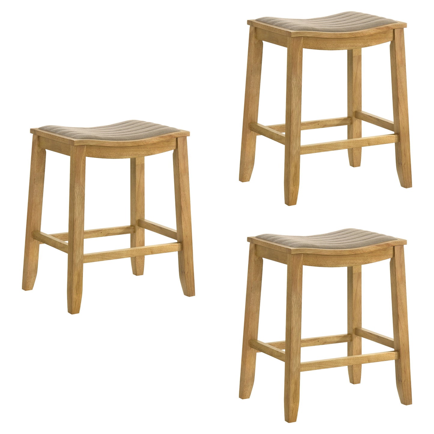 Iyani - Coastal Modern Wood Counter Height Kitchen Bar Stool