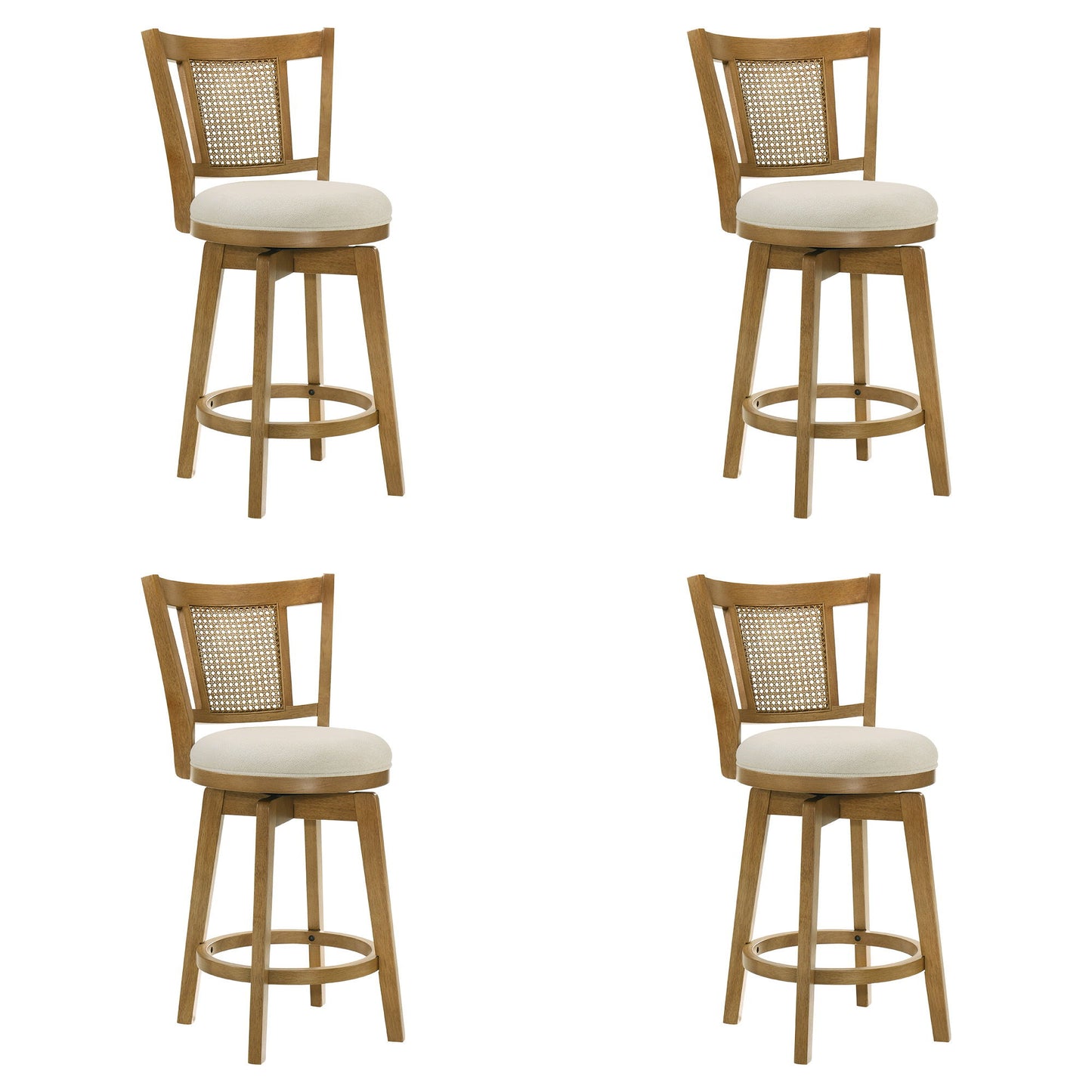 Isla - 26" Amber Glow Counter Height Rubberwood Swivel Barstool