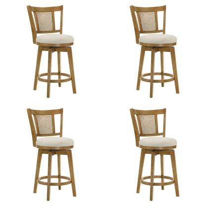 Isla - 26" Amber Glow Counter Height Rubberwood Swivel Barstool