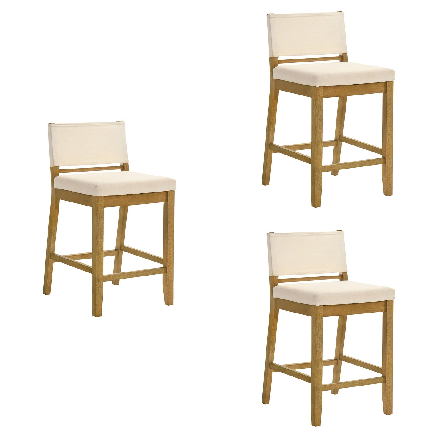 Yaneli - Contemporary Natural Wood Counter Height Kitchen Bar Stool