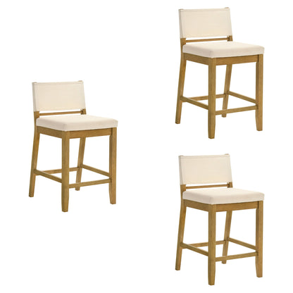 Yaneli - Contemporary Natural Wood Counter Height Kitchen Bar Stool