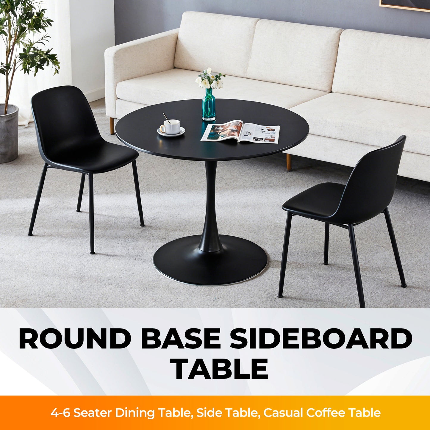 Mid-Century Tulip Dining Table With Round Top