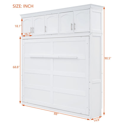 Murphy Modern Bed With Top Cabinets For Space Saving And Comfort