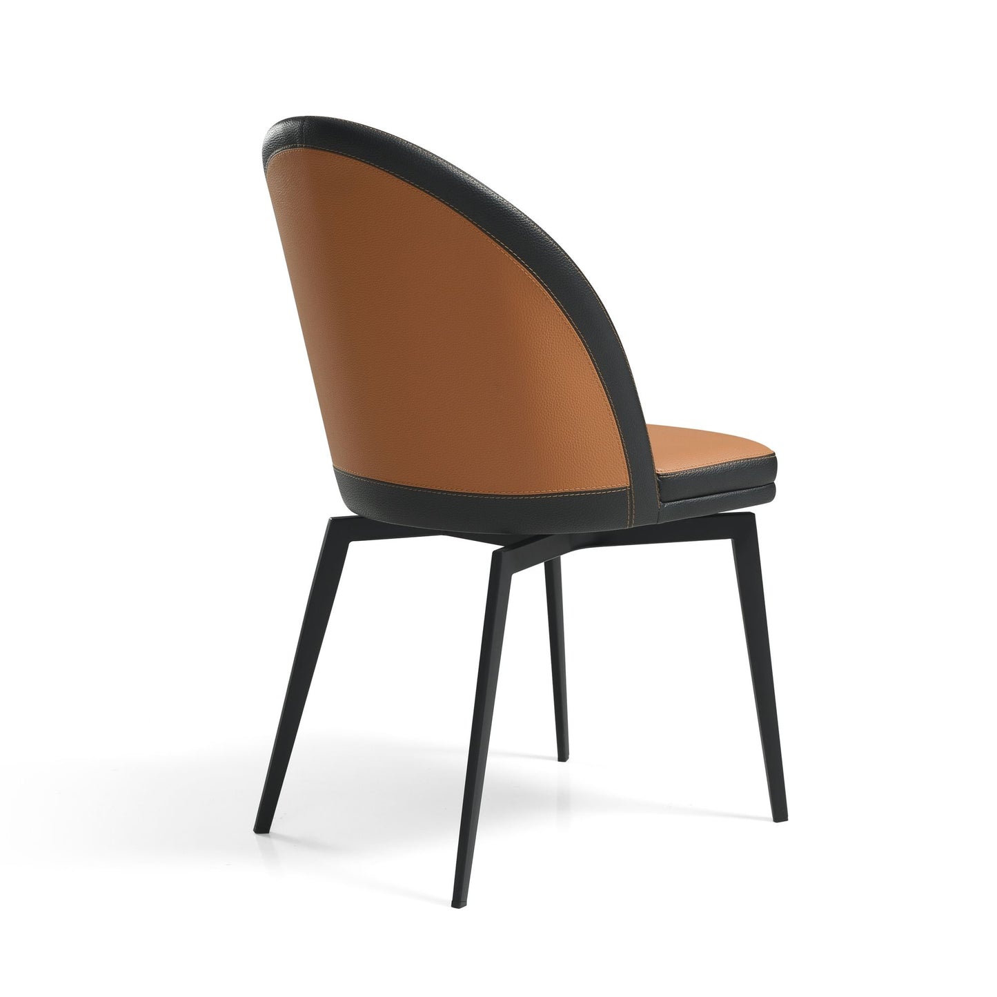 Abel - Swivel Curved Back Dining Chair (Set of 2) - Auburn Brown